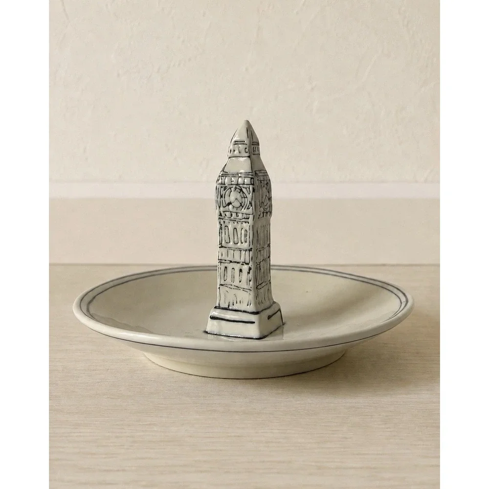 Anthropologie Molly Hatch Big BenLondon Ceramic Ring Dish Jewelry Holder